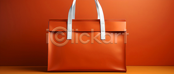 사람없음 JPG 디지털합성 편집이미지 가방 배너 백그라운드 쇼핑 쇼핑백 주황색 핸드백