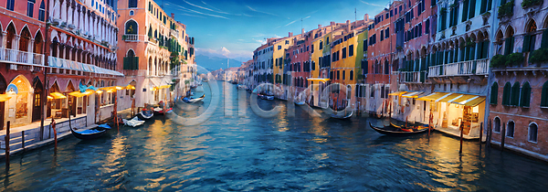 사람없음 JPG 디지털합성 편집이미지 강 건물 배(교통) 백패커 베네치아 여행 풍경(경치) 하늘