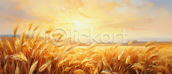 사람없음 JPG 편집이미지 가을(계절) 구름(자연) 노란색 농작물 밀 밀밭 백그라운드 자연 추수 태양 풍경(경치) 햇빛
