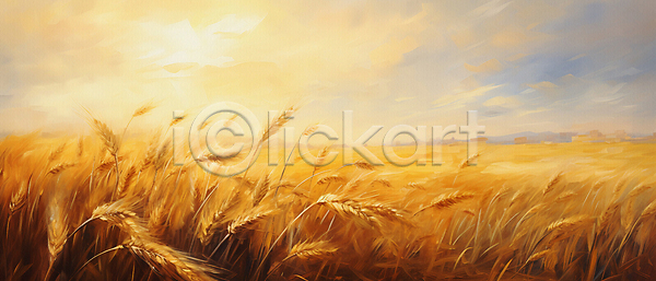사람없음 JPG 편집이미지 가을(계절) 구름(자연) 노란색 농작물 밀 밀밭 백그라운드 자연 추수 풍경(경치) 햇빛