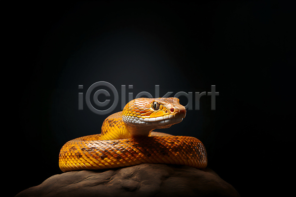 사람없음 JPG 편집이미지 바위(돌) 백그라운드 뱀 주황색 카피스페이스 파충류 한마리