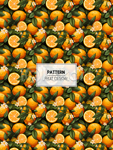 사람없음 PSD 디지털합성 편집이미지 가득함 과일 백그라운드 오렌지 오렌지꽃 잎 주황색 패턴