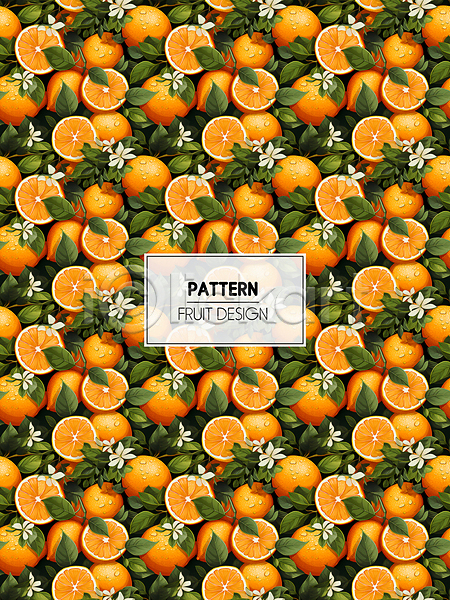 사람없음 PSD 디지털합성 편집이미지 가득함 과일 백그라운드 오렌지 오렌지꽃 잎 주황색 패턴