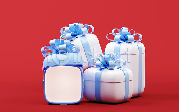 사람없음 3D JPG 포토 해외이미지 리본 빨간색 선물상자 쇼핑 오브젝트 파란색 해외202309