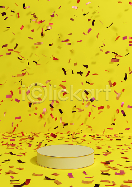 축하 사람없음 JPG 포토 해외이미지 공간 꽃가루 노란색 백그라운드 원형 파티 포디움 해외202309
