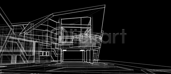 계획 사람없음 3D JPG 일러스트 포토 해외이미지 건물 건축가 건축양식 검은색 그래픽 그림 디자인 만들기 백그라운드 벡터 선 스케치 와이어프레임 외관 우주 주택 철사 추상 컨셉 파란색 프레임 해외202309 해외일러스트