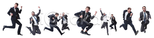 기쁨 성공 이동 자유 행복 행운 흥분 남자 두명 사람 JPG 포토 해외이미지 2 경영 경영자 고립 노동자 댄서 모션 비즈니스 비즈니스맨 승자 실내 우승 전신 점프 정장 정중 직업 춤 카피스페이스 컨셉 표현 해외202309 해외포토 흰색