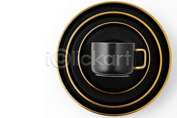 사람없음 JPG 포토 해외이미지 검은색 그릇 금색 쌓기 오브젝트 접시 컵 해외202309