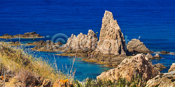 휴식 사람없음 JPG 포토 해외이미지 공원 맑음 바다 뷰티 스페인 안달루시아 암석 암초 야생동물 야외 여행 용암 유럽 인어 자연 지중해 지질학 해변 해외202309 해외포토 화산 환경