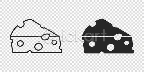 사람없음 EPS 일러스트 해외이미지 검은색 라인아트 심플 치즈 해외202309 해외일러스트