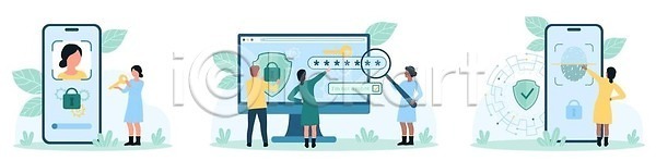 보호 스마트 사람 EPS 일러스트 해외이미지 계좌 디자인 디지털 로그인 만화 모바일 벡터 보안 사용자 사인 세트 스마트폰 스크린 시스템 신분 신분증 안전 암호 얼굴 온라인 인터넷 자료 정보 지문 컨셉 컴퓨터 플랫 해외202309 해외일러스트 확인