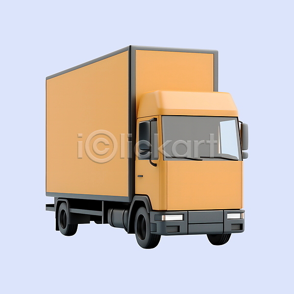 사람없음 3D 3D아이콘 PSD 디지털합성 아이콘 갈색 오브젝트 온라인쇼핑 탑차 트럭 화물트럭