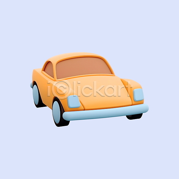 사람없음 3D 3D아이콘 PSD 디지털합성 아이콘 승용차 오브젝트 온라인쇼핑 자동차 주황색