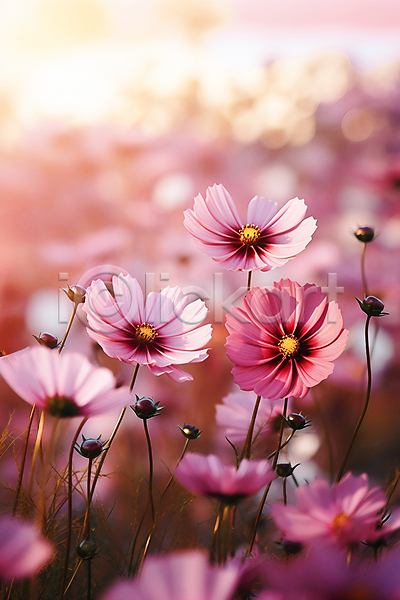 사람없음 JPG 디지털합성 편집이미지 백그라운드 보케 분홍색 자연 코스모스(꽃) 풍경(경치)