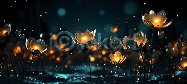 사람없음 JPG 디지털합성 편집이미지 LED 그래픽 꽃 반짝임 빛 정원 조화