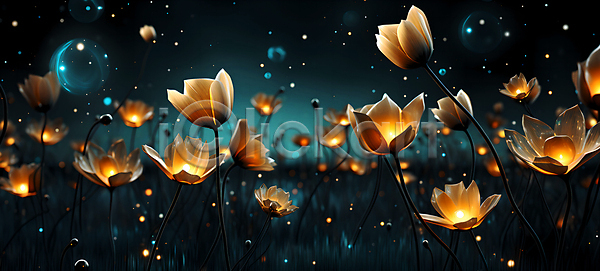 사람없음 JPG 디지털합성 편집이미지 LED 그래픽 꽃 반짝임 빛 정원 조화