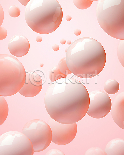 사람없음 3D JPG 디지털합성 편집이미지 광택 그래픽 그래픽백그라운드 물방울 버블 분홍색 원형 입체도형