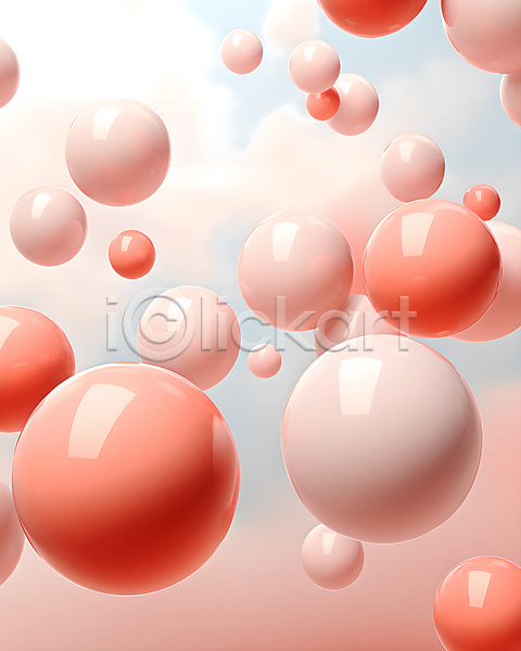 사람없음 3D JPG 디지털합성 편집이미지 광택 그래픽 그래픽백그라운드 물방울 버블 분홍색 빨간색 원형 입체도형