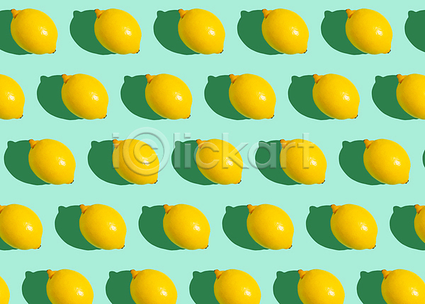 사람없음 JPG 포토 해외이미지 레몬 민트색 백그라운드 카피스페이스 패턴 해외202309
