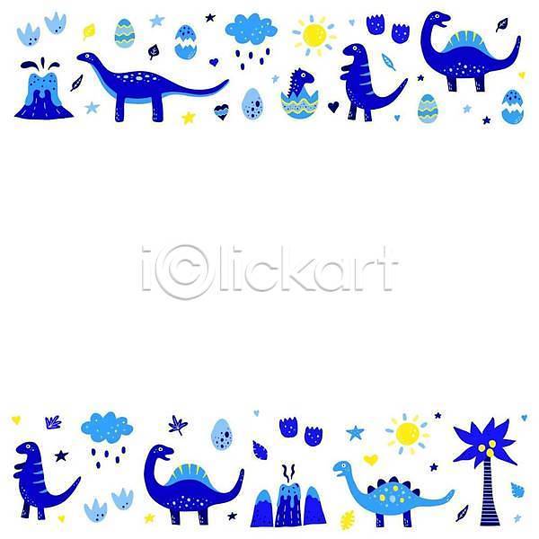 사람없음 EPS 일러스트 해외이미지 공룡 낙서 디자인 백그라운드 손그림 알 파란색 포스터 해외202309 화산