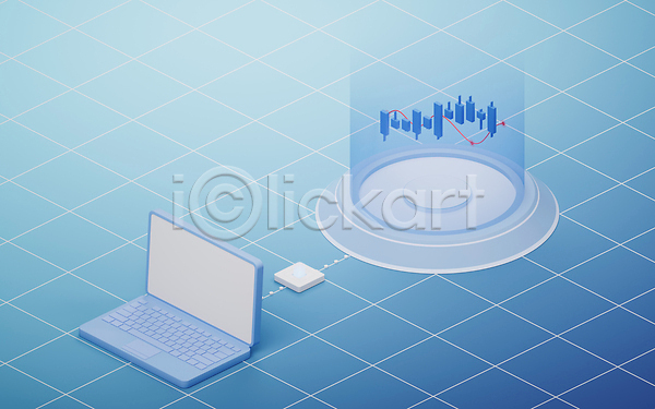 분석 사람없음 3D JPG 해외이미지 곡선 그래프 노트북 디지털 비즈니스 연결 자료 파란색 해외202309