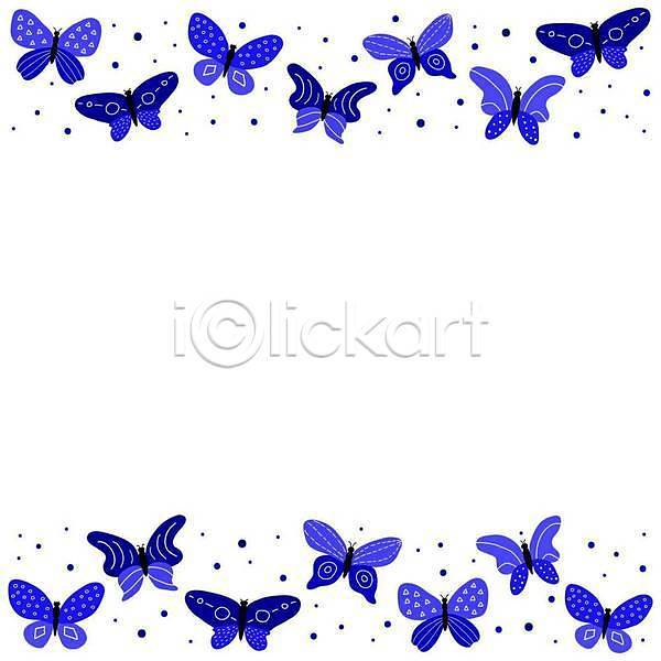사람없음 EPS 일러스트 해외이미지 나비 낙서 남색 디자인 백그라운드 손그림 파란색 포스터 해외202309