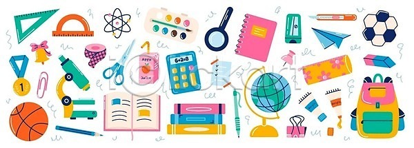 어린이 EPS 일러스트 해외이미지 가방 계산기 공구 공책 과학 교사 교육 그래픽 낙서 디자인 만화 문구용품 미술 배낭 백그라운드 벡터 붓 비행기 사과 사무실 세트 수업 스터디 스티커 엘리먼트 연필 자 지구본 쪽지 책 초보 칠판 크레파스 펜 플랫 학교 학생 해외202309 해외일러스트 행성