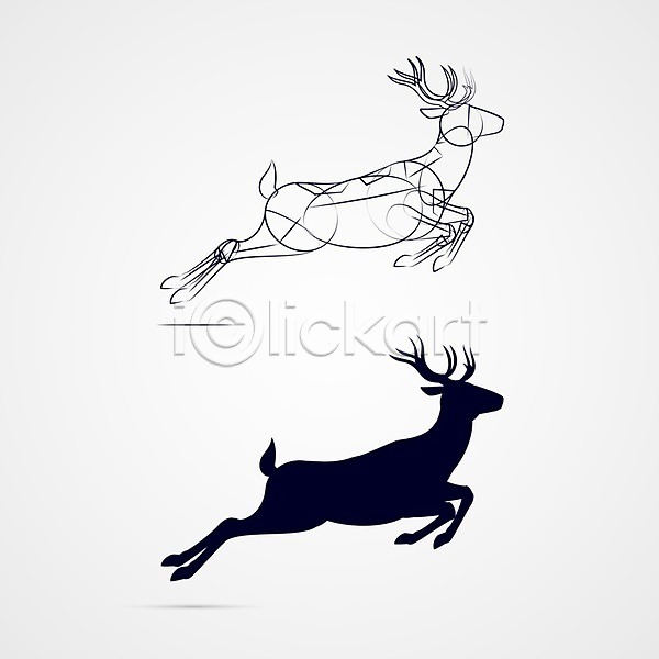 사람없음 EPS 실루엣 아이콘 일러스트 템플릿 해외이미지 검은색 그래픽 그림 달리기 동물 디자인 모양 백그라운드 뿔 사슴 순록 스케치 심플 엘리먼트 크리스마스 해외202004 흰색