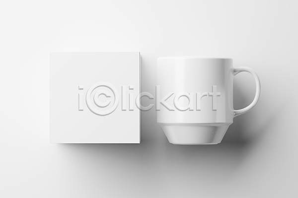 사람없음 3D JPG 포토 해외이미지 머그컵 목업 상자 심플 오브젝트 컵 패키지 해외202309 흰색