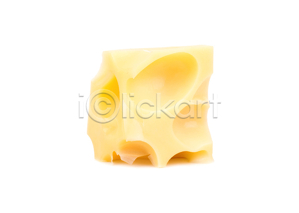 사람없음 JPG 포토 해외이미지 구멍 치즈 큐브 한개 해외202309 흰배경
