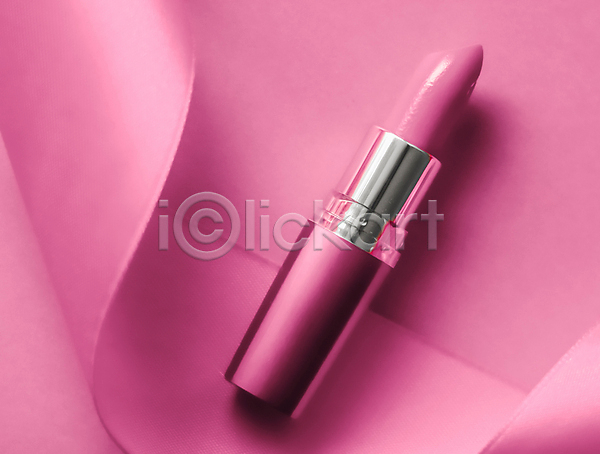 사람없음 JPG 포토 해외이미지 리본 립스틱 분홍색 뷰티 오브젝트 해외202309 화장품