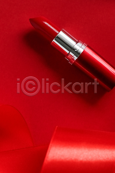 사람없음 JPG 포토 해외이미지 리본 립스틱 뷰티 빨간색 오브젝트 해외202309 화장품