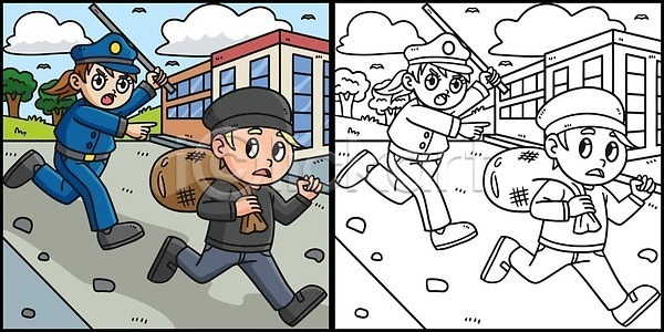 보호 어린이 EPS 실루엣 일러스트 해외이미지 걸음마 경비 경찰 그래픽 그림 낙서 디자인 만화 미술 백그라운드 벡터 색칠공부 선 손그림 수비 순찰 역 윤곽 컬러 컬러풀 클립아트 탐정 페이지 해외202309 해외일러스트
