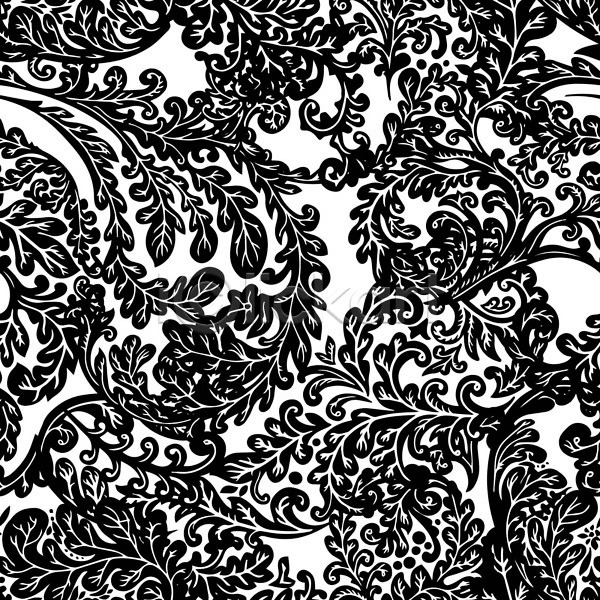 빈티지 사람없음 EPS 일러스트 해외이미지 검은색 꽃무늬 백그라운드 복고 잎 패턴 해외202309