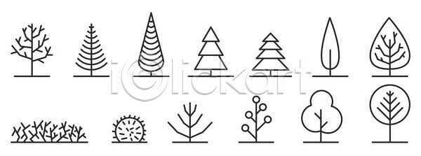 EPS 실루엣 일러스트 해외이미지 검은색 고립 그래픽 그림 꽃무늬 나무 디자인 미술 벡터 사인 선 세트 수집 스타일 식물 심볼 심플 얇은 엘리먼트 윤곽 잎 자연 장식 정원 추상 타격 플랫 해외202309 해외일러스트