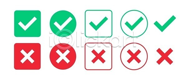 거절 결과 선택 EPS 일러스트 해외이미지 고립 그래픽 그런지 금지 긍정 끝 당구 동의 디자인 배지 버튼 벡터 빨간색 사인 상자 서명 세트 스티커 승인 심볼 심플 십자가 원형 웹 잘못 체크리스트 체크표시 초록색 취소 투표 플랫 해결 해외202309 해외일러스트 확인