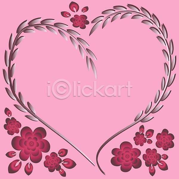 사랑 사람없음 EPS 일러스트 해외이미지 꽃 디자인 백그라운드 분홍색 프레임 하트 해외202309