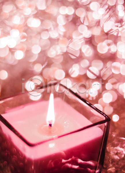사람없음 JPG 포토 해외이미지 반짝임 보케 분홍색 빛망울 촛불 해외202309