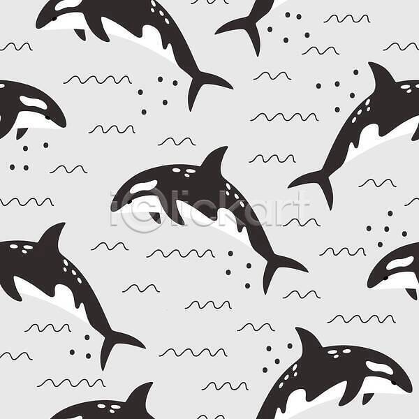 사람없음 EPS 일러스트 해외이미지 백그라운드 범고래 패턴 패턴백그라운드
