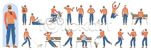 행복 남자 사람 성인 EPS 일러스트 해외이미지 감정 검은색 경영자 고립 긍정 노동자 만화 머리 미소 벡터 보여주기 뷰티 비즈니스 세트 손 스타일 실내 앉기 애니메이션 옛날 은퇴 응시 일러캐릭터 캐릭터 팔 포즈 표현 할아버지 해외202309 해외일러스트