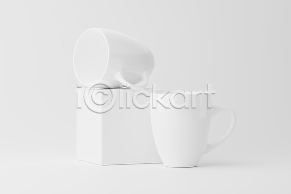사람없음 3D JPG 포토 해외이미지 머그컵 목업 상자 오브젝트 해외202309 흰색