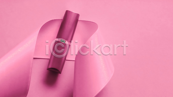 사람없음 JPG 포토 해외이미지 리본 립스틱 분홍색 뷰티 오브젝트 해외202309 화장품