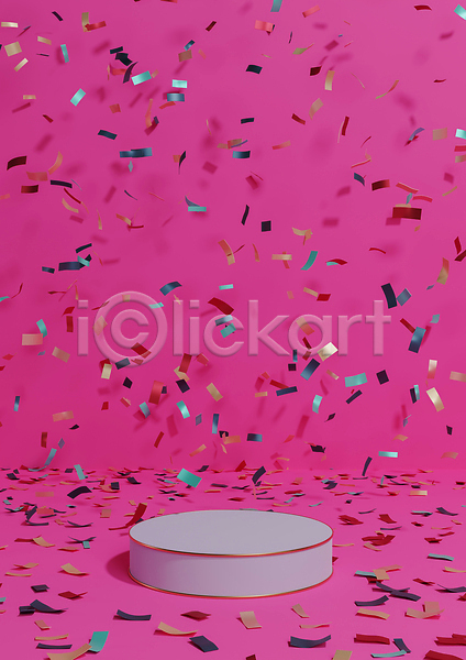 축하 사람없음 JPG 포토 해외이미지 공간 꽃가루 백그라운드 분홍색 원형 파티 포디움 해외202309