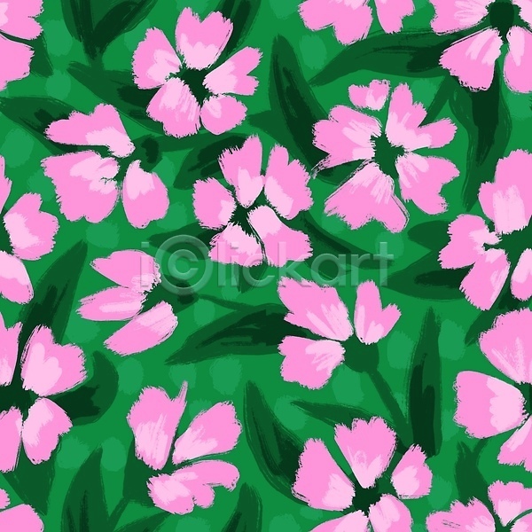 빈티지 사람없음 JPG 포토 해외이미지 꽃무늬 복고 분홍색 붓터치 질감 초록색 패턴