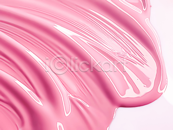 고급 화려 사람없음 JPG 포토 해외이미지 광택 바르기 백그라운드 분홍색 아크릴 액체 질감 크림 페인트 해외202309 화장품