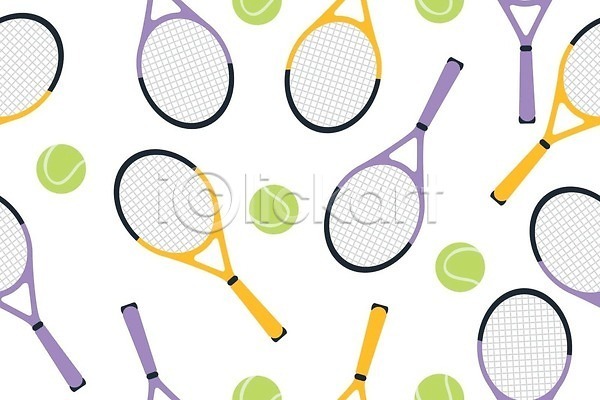 사람없음 EPS 일러스트 해외이미지 백그라운드 테니스공 테니스라켓 패턴 해외202309