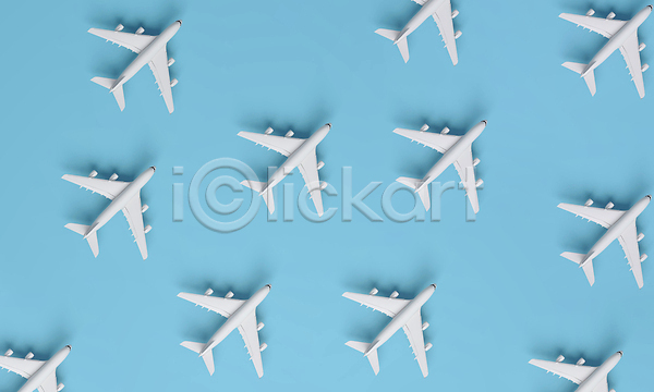 사람없음 3D JPG 포토 해외이미지 비행기 여행 오브젝트 파란배경 패턴 해외202309