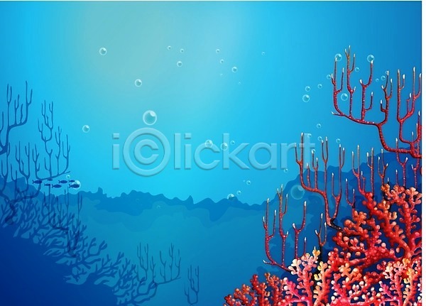 EPS 일러스트 해외이미지 강 거품 광선 그래픽 그림 그림자 깊이 내추럴 만화 물 바다 보호구역 빛 산호 선물 수중 식물 암초 자연 자원 장면 파란색 풍경(경치) 해외202004 햇빛 호수