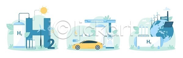 사람없음 EPS 일러스트 해외이미지 그린에너지 무료이미지 수소 수소에너지 수소자동차 친환경 해외202309 해외일러스트