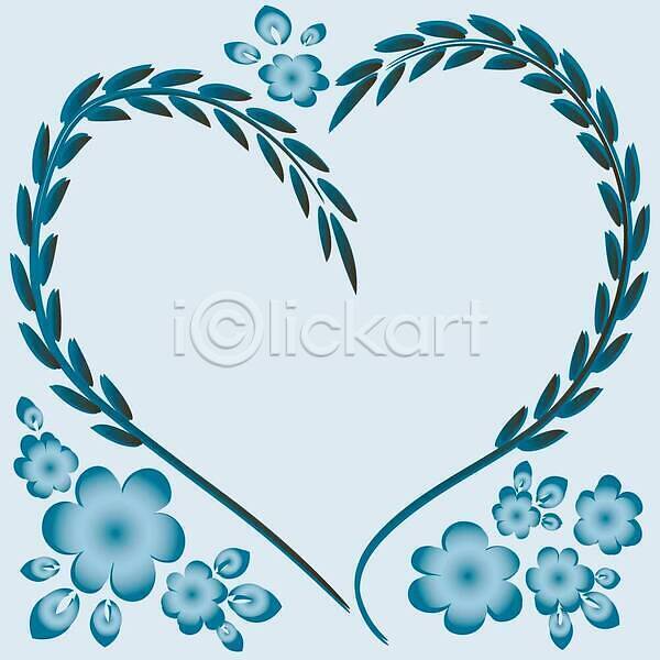 사랑 사람없음 EPS 일러스트 해외이미지 꽃 디자인 백그라운드 파란색 프레임 하트 해외202309